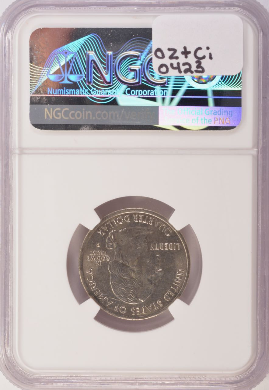 2006-P 25c South Dakota Quarter Missing Reverse Clad Layer